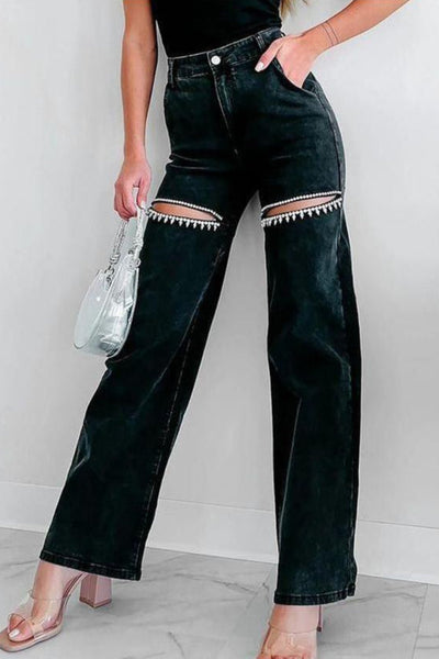 Harper - Luxe Crystal Straight Jeans