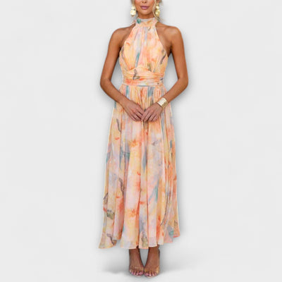 Cristal - Premium jurk met aquarelprint