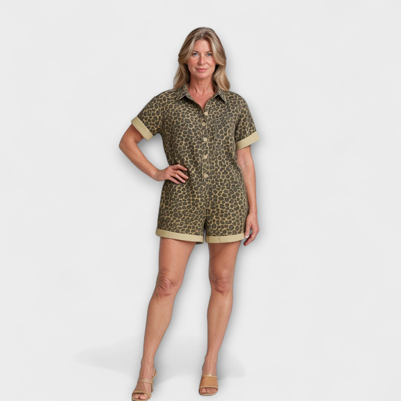 Nonette – Blouse-jumpsuit met luipaardprint