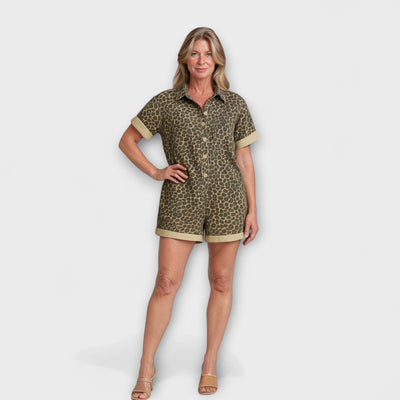 Nonette – Blouse-jumpsuit met luipaardprint