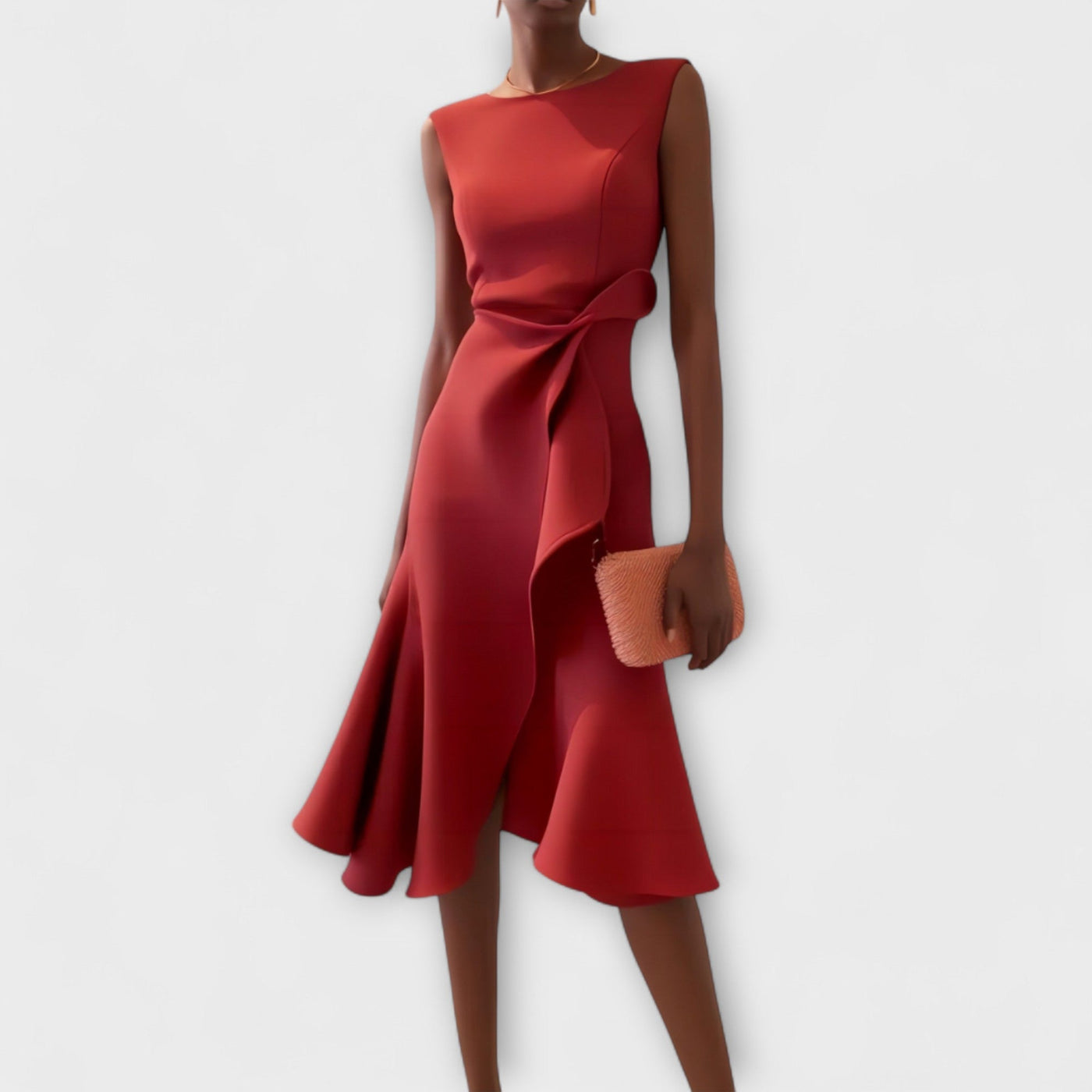 Juliette – Asymmetrische midi-jurk met plooien
