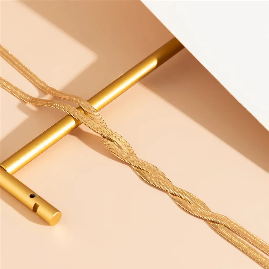 Elegante lange halsketting met verstelbaar slangontwerp