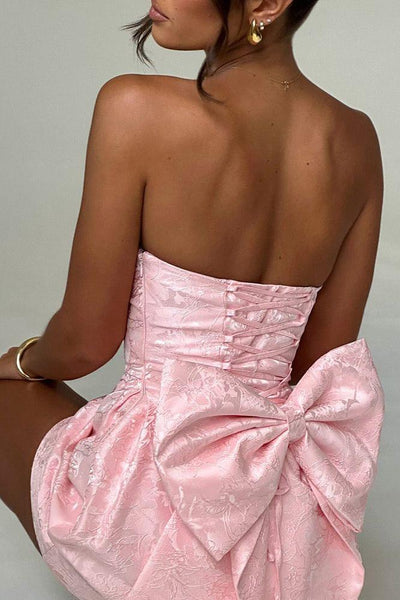 Amelia-Jacquard Knot Mini Dress