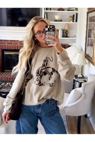Cowboy Graphic Crew Sweater