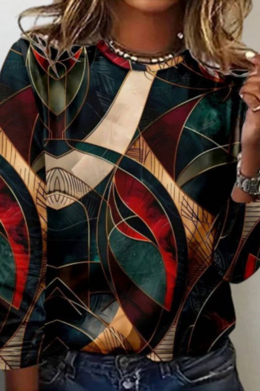 Mia/ Vintage Abstract Print Tee