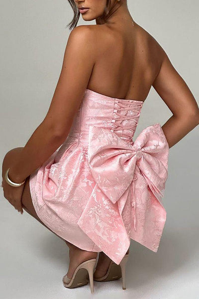 Amelia-Jacquard Knot Mini Dress