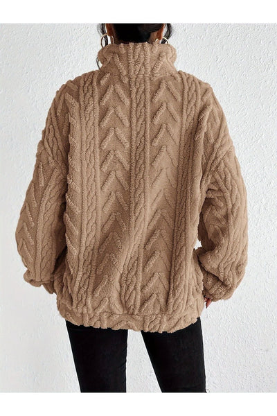 Dianne - Luxe Cable-Knit Fleece Sweatshirt