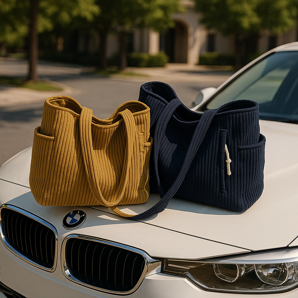 Vivi – Geribde draagtas met koorddetail