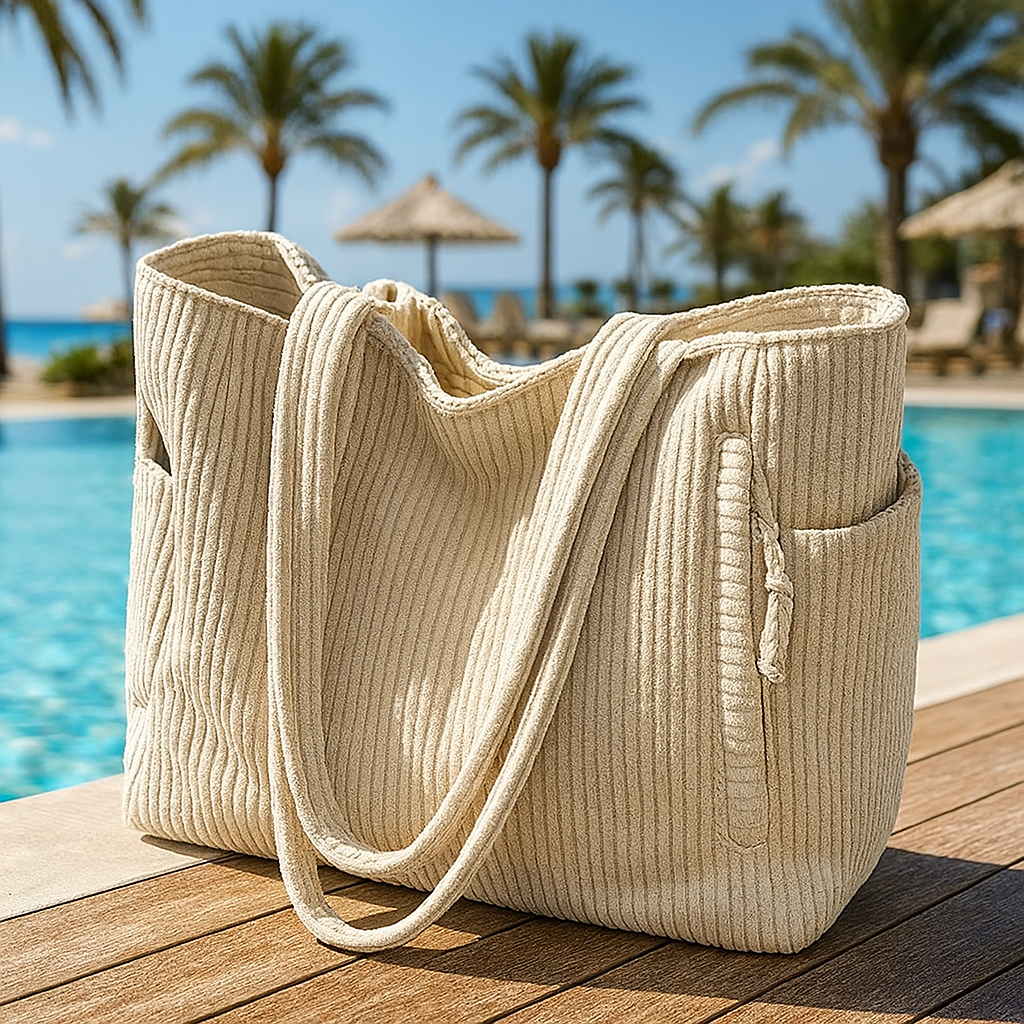 Vivi – Geribde draagtas met koorddetail