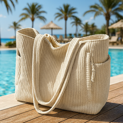 Vivi – Geribde draagtas met koorddetail