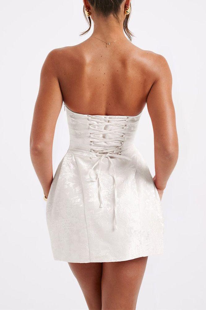 Amelia-Jacquard Knot Mini Dress