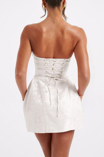 Amelia-Jacquard Knot Mini Dress