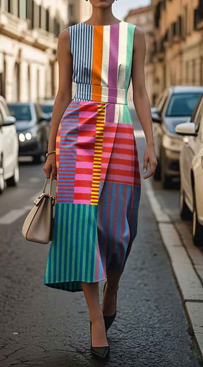 Tiffany - Mouwloze jurk met print