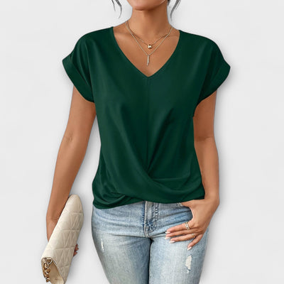 Eloise – V-hals top met knoopdetail