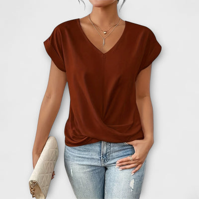 Eloise – V-hals top met knoopdetail