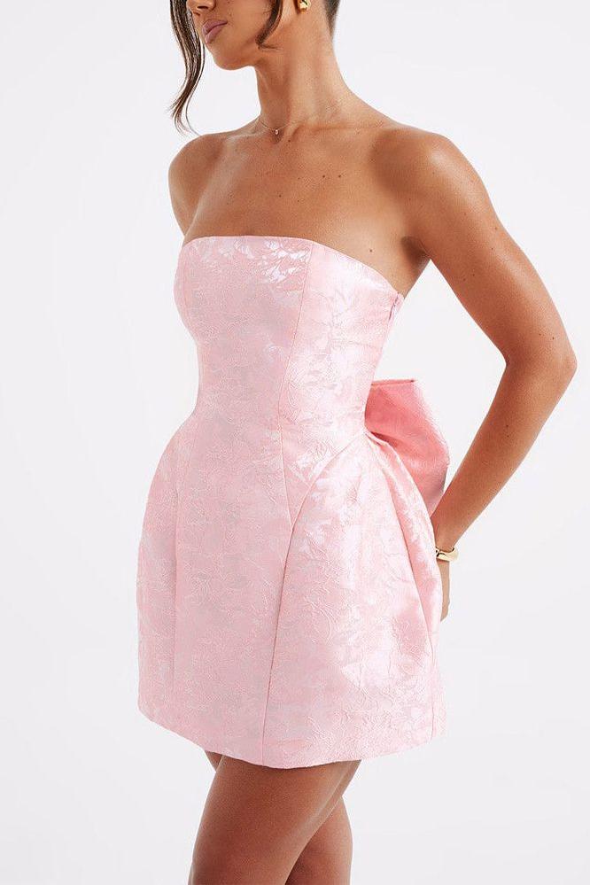 Amelia-Jacquard Knot Mini Dress