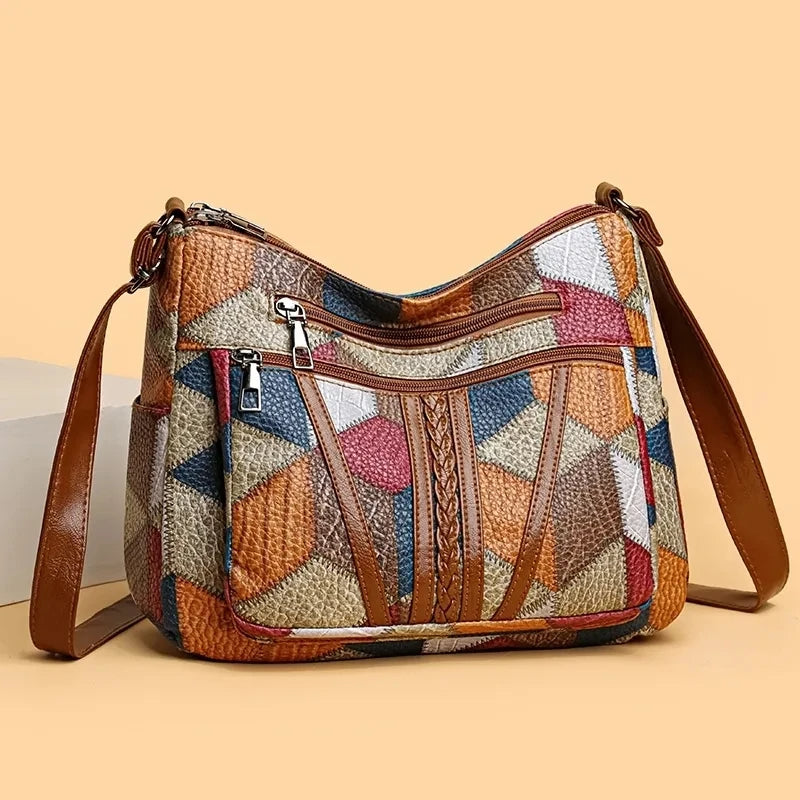 Vivi – Patchwork tas van vegan leer