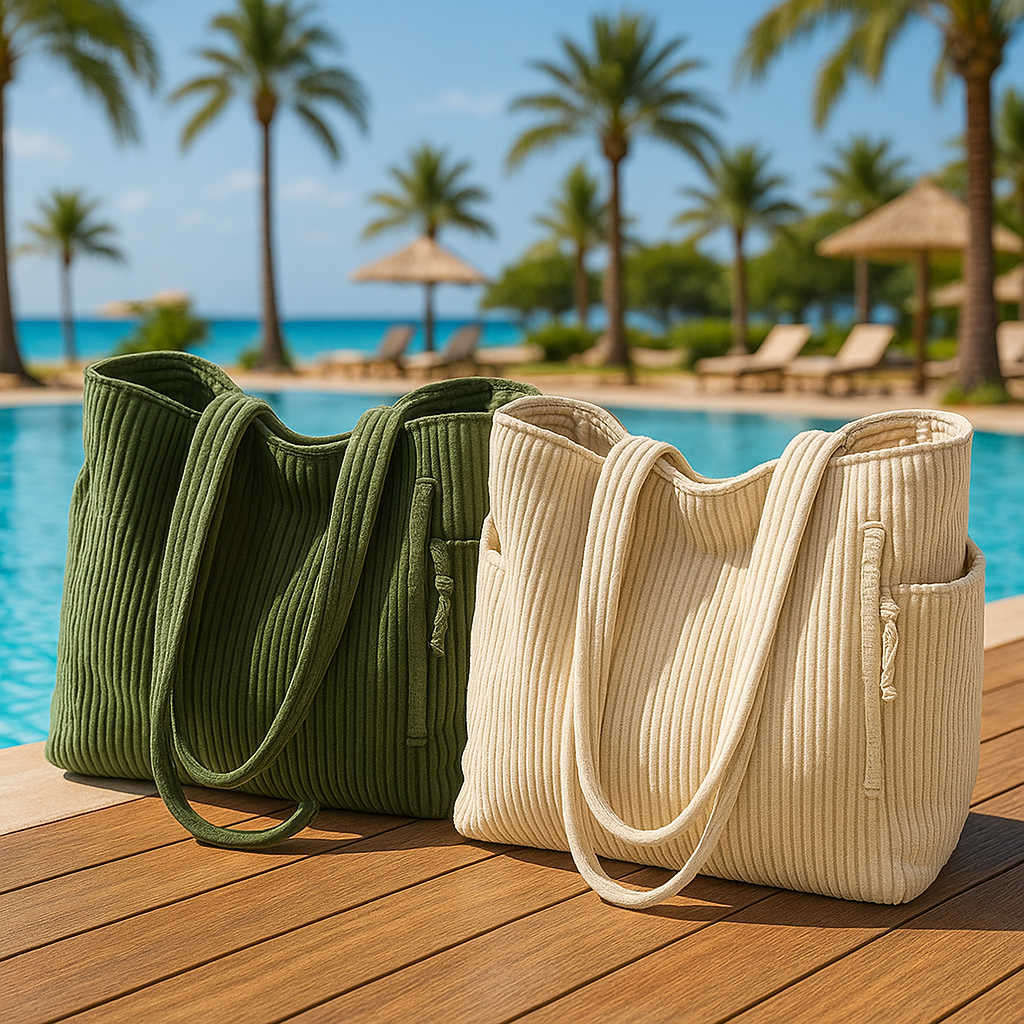 Vivi – Geribde draagtas met koorddetail