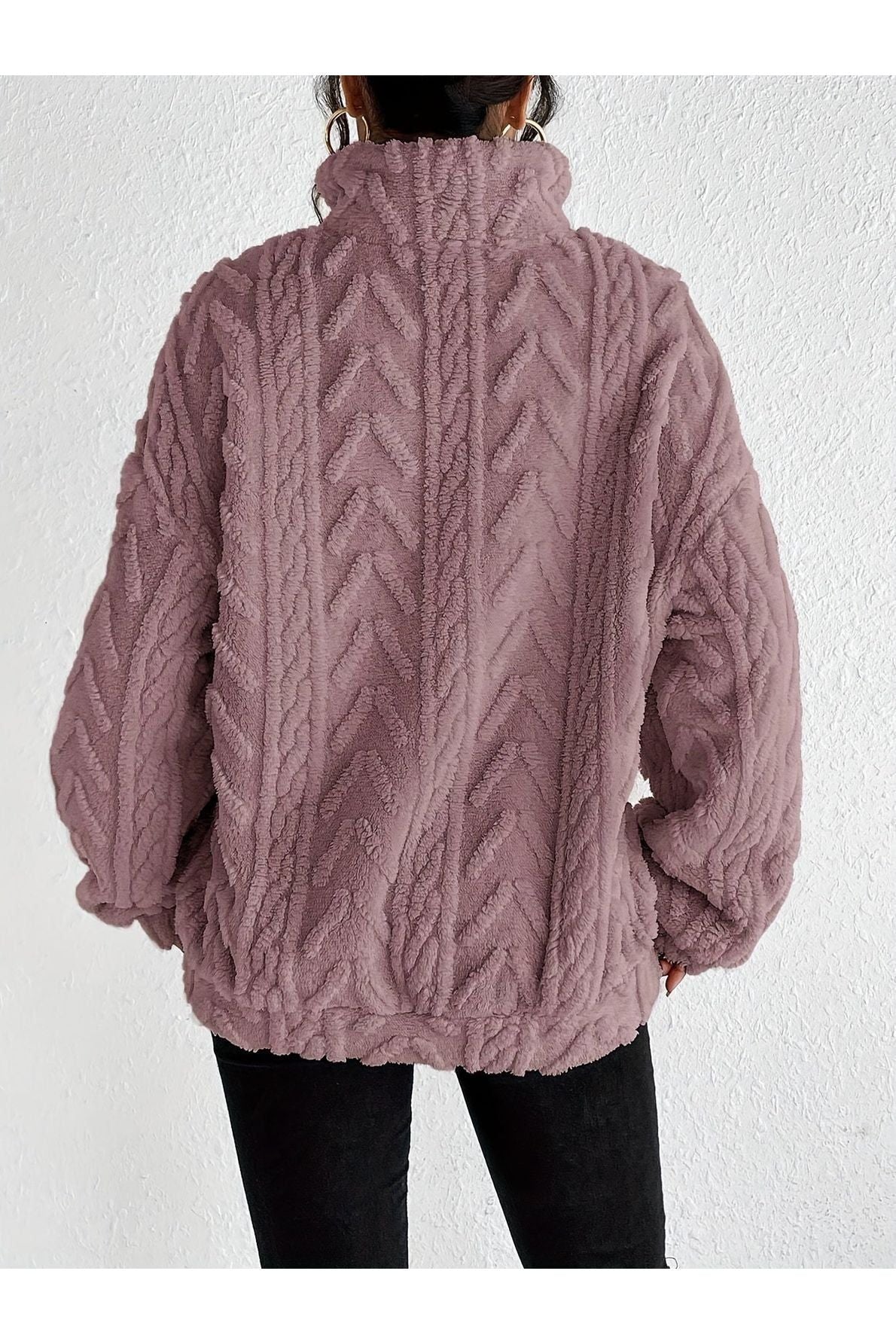 Dianne - Luxe Cable-Knit Fleece Sweatshirt