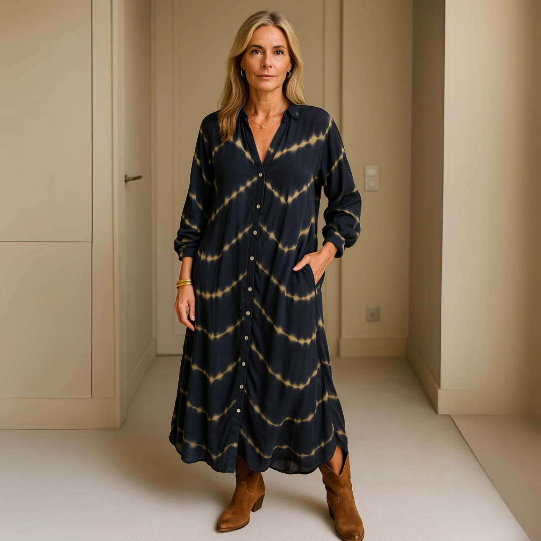 Bomea - Boheemse Lange Jurk, Vloeibaar en Sublimerend