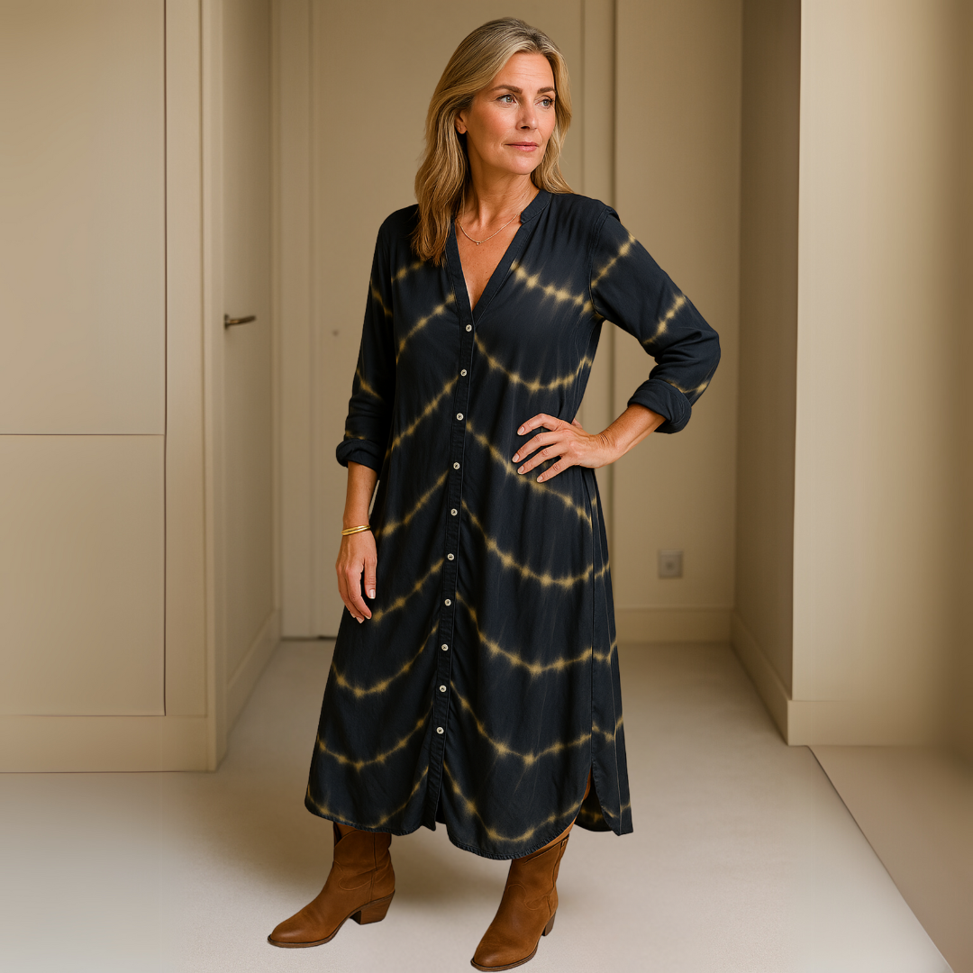 Bomea - Boheemse Lange Jurk, Vloeibaar en Sublimerend