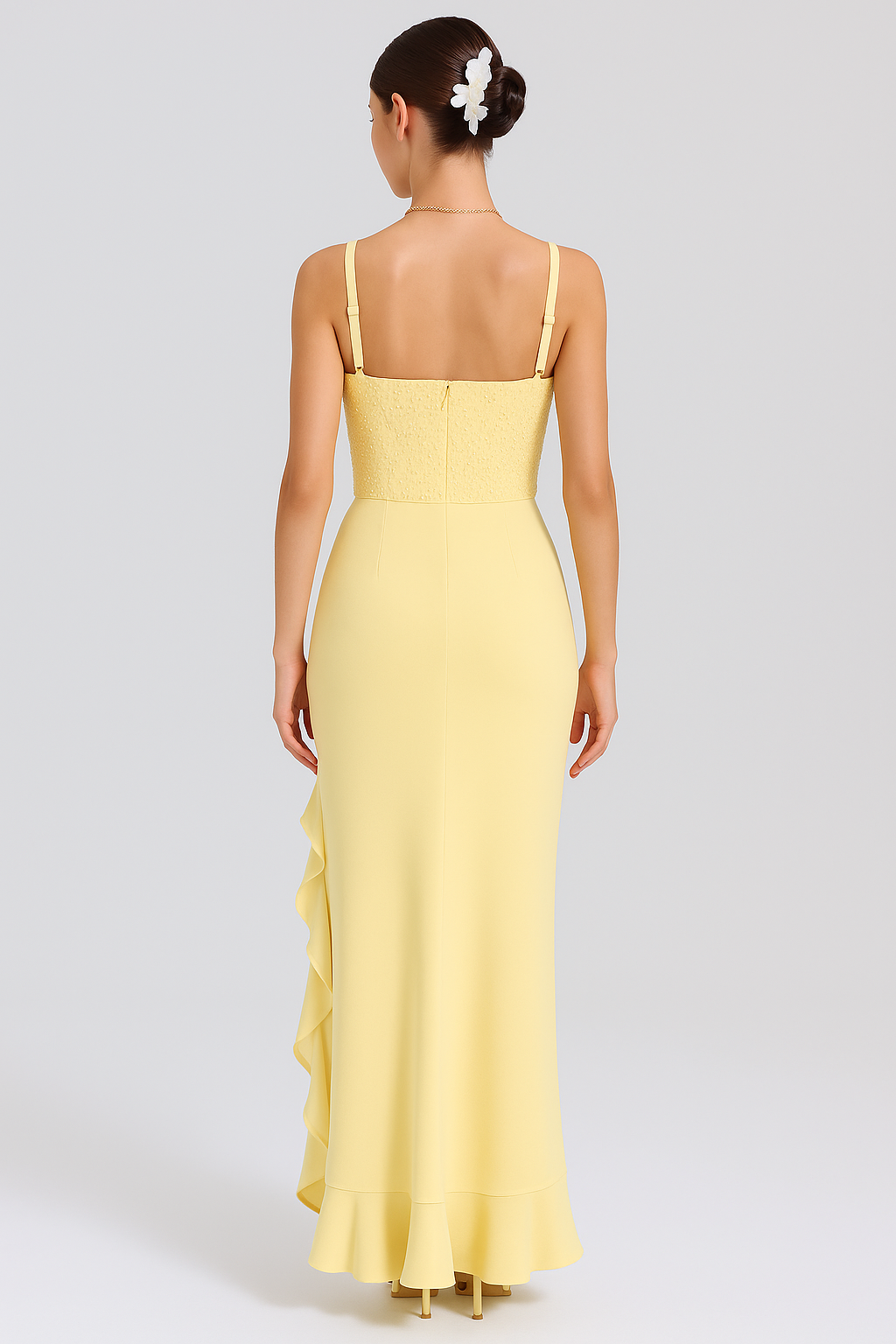 Bella – Satijnen korsetjurk met ruches