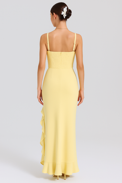 Bella – Satijnen korsetjurk met ruches