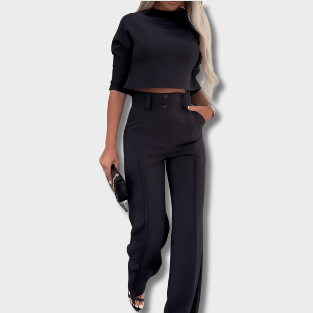 Cleo – Elegante crop top-set voor dames