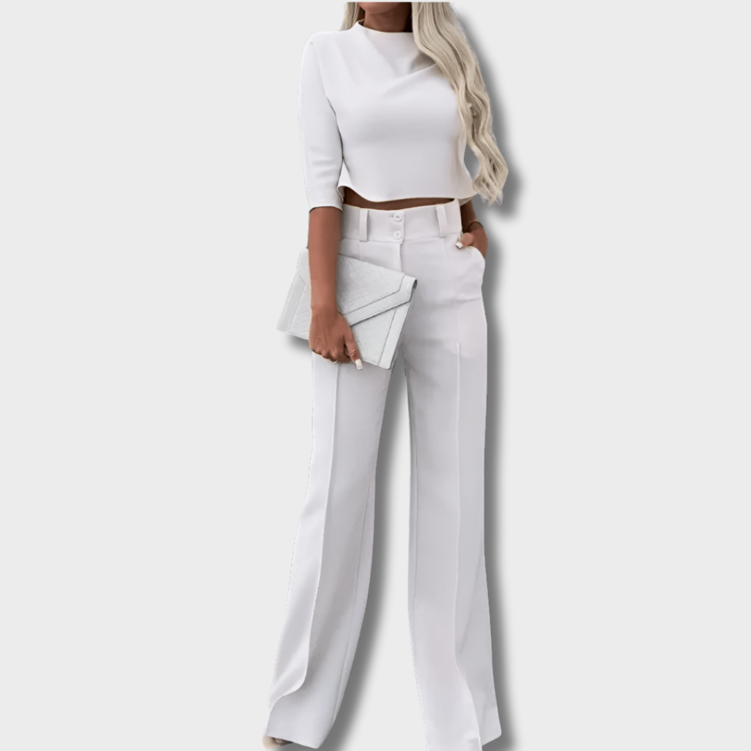 Cleo – Elegante crop top-set voor dames