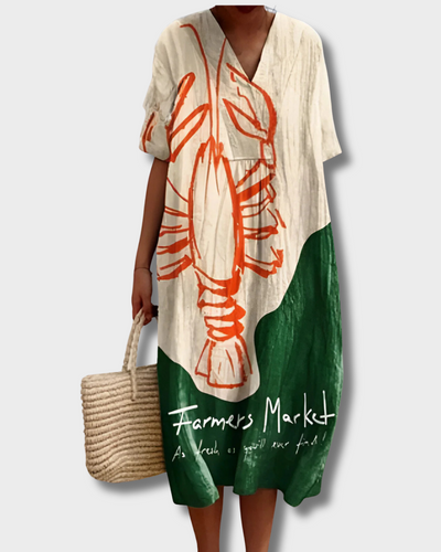 Cornelia - Jurk met kreeftmotief