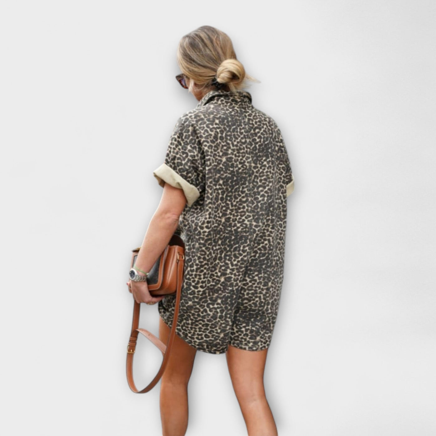 Nonette – Blouse-jumpsuit met luipaardprint