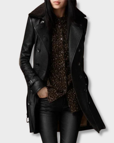 Elina - Leren jas met voering