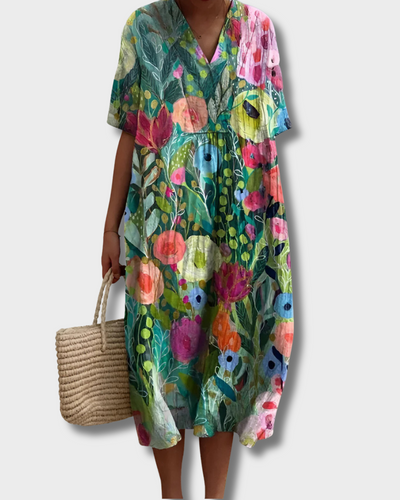 Emma - Losse natuurpatroon jurk