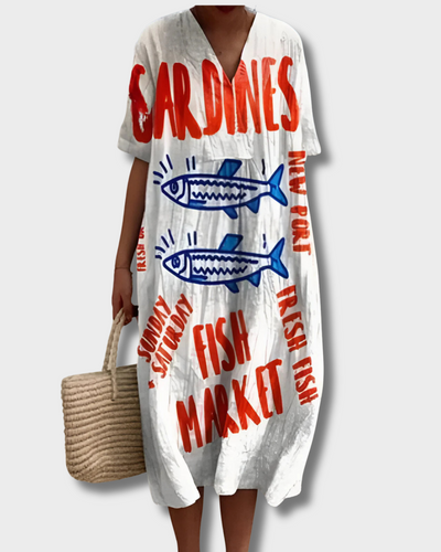 Esther - Jurk met kreeftmotief