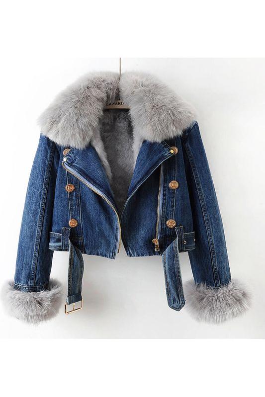 The Luxe Fur-Trimmed Denim Jacket