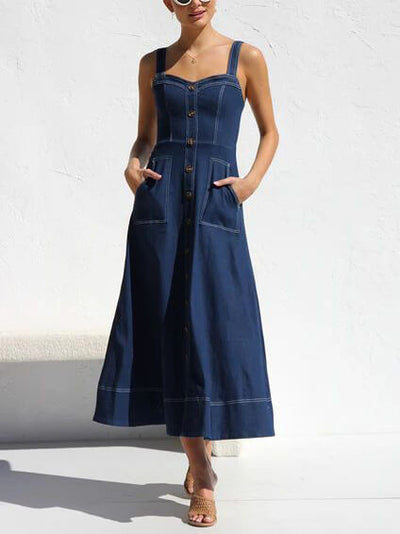 Elora Denim Midi Dress