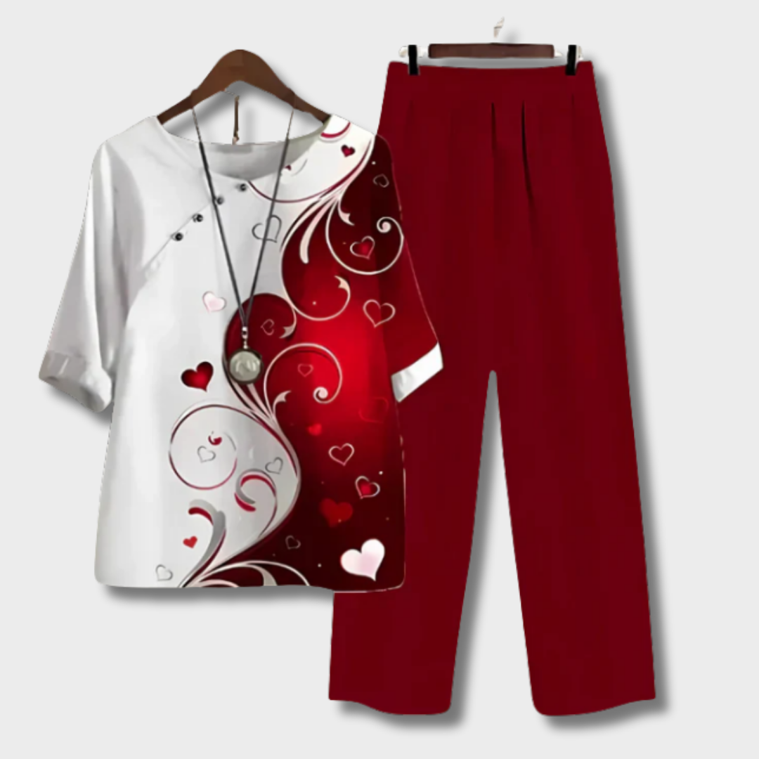 Katell – Comfortabele en chique blouse en broek set