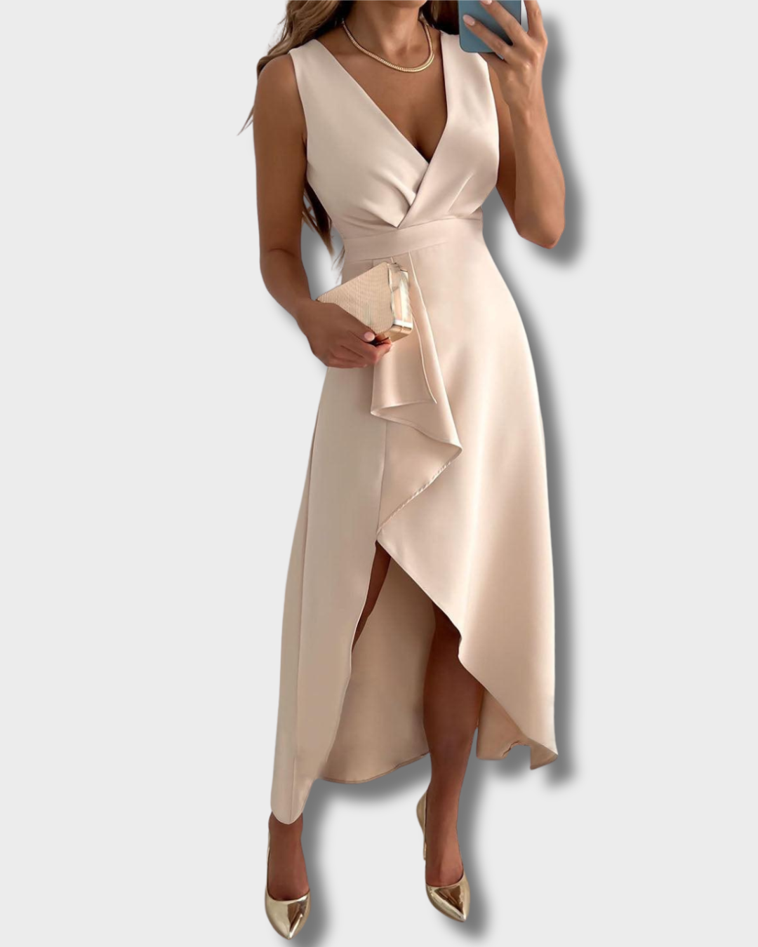 Mina – Elegante wikkeljurk met V-hals