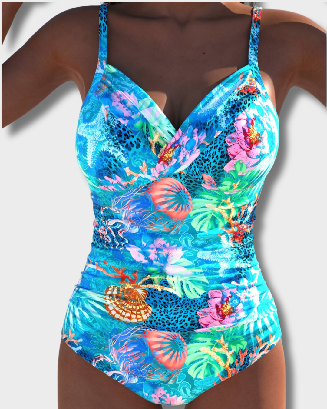 Maud – Badpak met uitsnijdingen en zeemotief