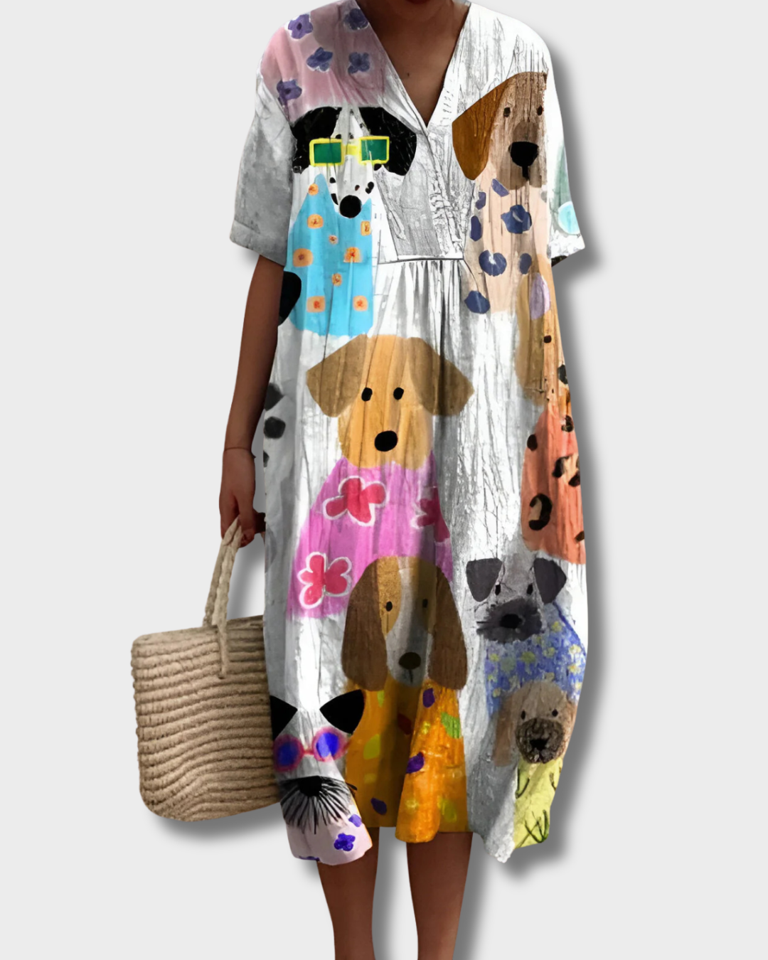 Nica - Vrolijke jurk met honden