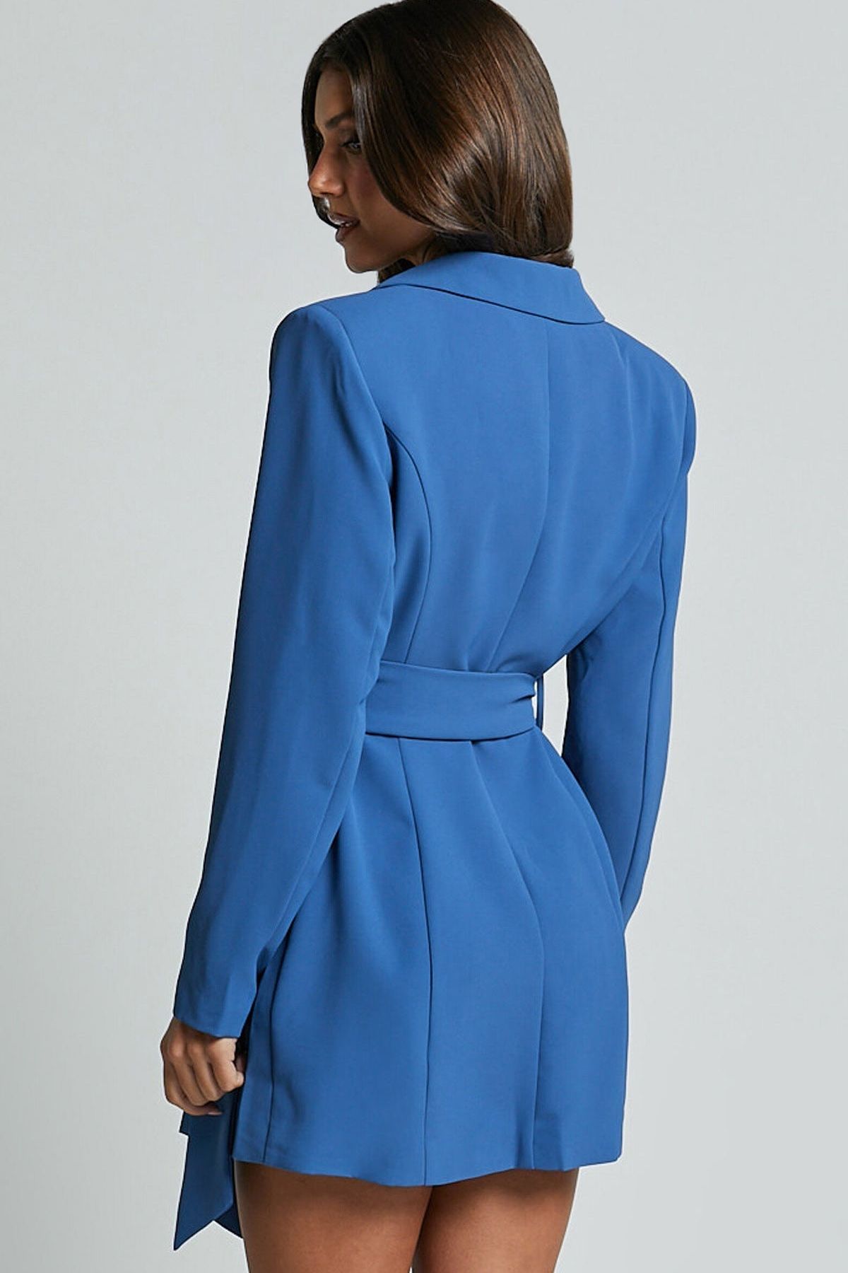 Benoit™ Blue Belted Blazer Dress