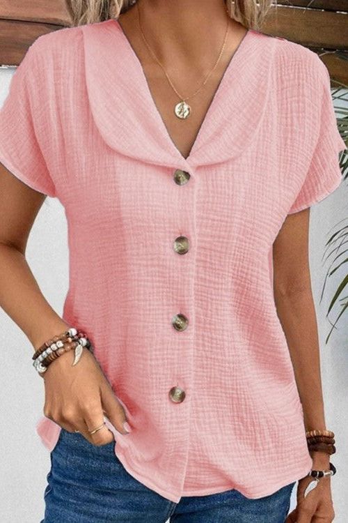 Liezl® | Top with collar and buttons
