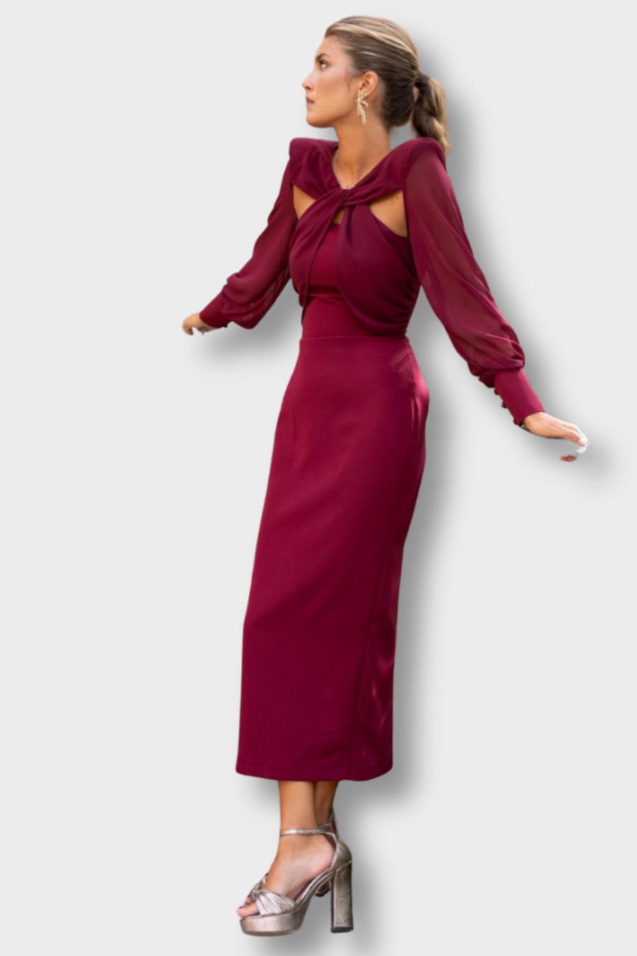 Paula - Elegante midi jurk