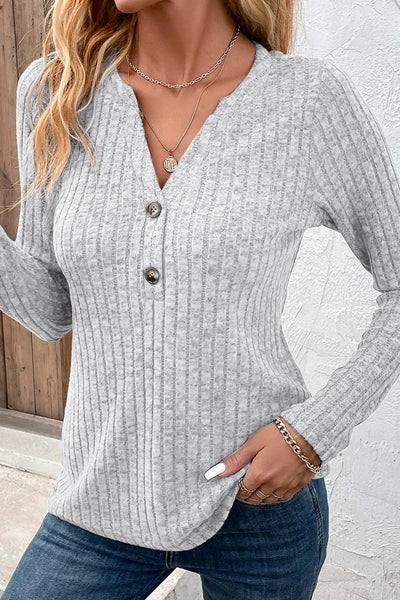 Jessica™ V-Neck Top with Pin Stripes