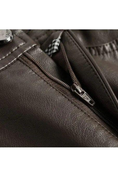 Lily - Wide-cut Leather Trousers