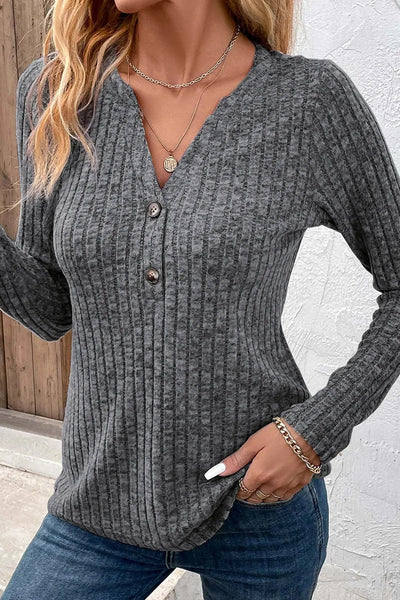 Jessica™ V-Neck Top with Pin Stripes