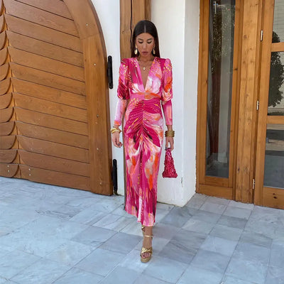 The Vibrant Elegance Midi Dress