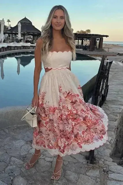 Isabella™ - Halter Floral Elegance Dress
