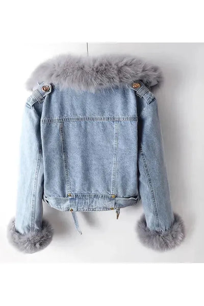The Luxe Fur-Trimmed Denim Jacket