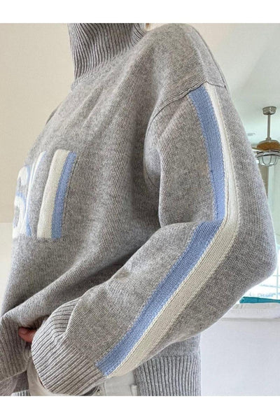 Retro Cashmere Turtleneck Ski Sweater